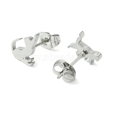 Cute Little Animal Theme 304 Stainless Steel Stud Earrings(EJEW-B041-02D-P)-2