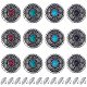 12Pcs 4 Colors 1-Hole Alloy & Cat eye Turquoise Decorative Rivets(FIND-GF0004-52)-1