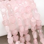 Natural Rose Quartz Beads Strands, Nuggets, Tumbled Stone, 5~9x5~8.5x3~6mm, Hole: 0.8~0.9mm, about 31pcs/strand, 7.87''(20cm)(G-P601-A05-02)