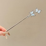 Alloy Hair Sticks, Hair Accessories for Woman Girls, Butterfly, Platinum, 176x29x4.5mm(OHAR-B007-01A)