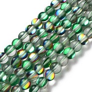 Synthetic Moonstone Beads Strands, Round, Dark Green, 6mm, Hole: 1mm, about 31pcs/strand, 7.20 inch(18.3cm)(G-P528-J01-01)