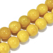 Natural Jade Round Bead Strands, 6mm, Hole: 1mm, about 68pcs/strand, 15.7 inch(G-P070-29-6mm)