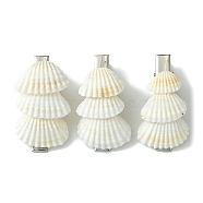 Sea Shell with Iron Alligator Hair Clips, Hair Accessories for Women, Silver, 45x24x16mm(PHAR-JH00104-01)