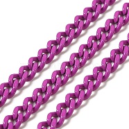 Spray Painted 304 Stainless Steel Curb Chains, with Spool, Unwelded, Medium Purple, 5x3.5x1.6mm(STAS-B067-05B-02)