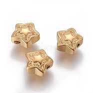 304 Stainless Steel Beads, Star, Golden, 10.8~11.3x11.3~11.7x5mm, Hole: 1.6mm(STAS-I103-57G)