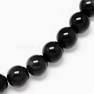 Grade AA Natural Obsidian Round Beads Strands, 14mm, Hole: 1mm, about 28pcs/strand, 15.7 inch(G-L275-03-14mm)