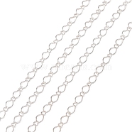 Silver Color Plated Iron Handmade Chains Figaro Chains Mother-Son Chains, Unwelded, with Spool, Mother link: 4x6mm, Son link: 2.5x3.5mm, 0.6mm thick, about 328.08 Feet(100m)/roll(CHSM023Y-S)
