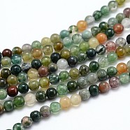 Natural Indian Agate  Round Beads Strands, 4mm, Hole: 1mm, about 106pcs/strand, 15.35 inch(X-G-P100-01)