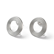 304 Stainless Stud Earring Findings, with Vertical Loops, Donut, Stainless Steel Color, 17x16.5mm, Hole: 2.7mm, Pin: 0.5mm(STAS-M314-01G-P)