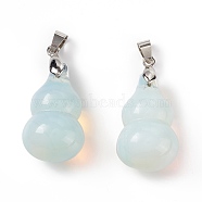 Opalite Pendants, with Platinum Tone Brass Findings, Gourd Charm, 29.5x18mm, Hole: 6x4mm(G-G846-02P-06)
