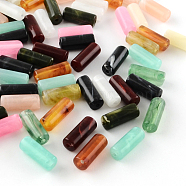 Column Imitation Gemstone Acrylic Beads, Mixed Color, 20x8mm, Hole: 2mm(X-OACR-R030-M)