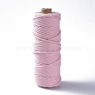 Cotton String Threads, Macrame Cord, Decorative String Threads, for DIY Crafts, Gift Wrapping and Jewelry Making, Pink, 3mm, about 54.68 yards(50m)/roll(OCOR-T001-01-07)