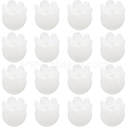 16Pcs Glass Beads, Convallaria Majalis, White, 8.5~9x8.5mm, Hole: 2mm(GLAA-BC0001-18)