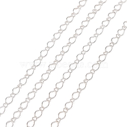 Silver Color Plated Iron Handmade Chains Figaro Chains Mother-Son Chains, Unwelded, with Spool, Mother link: 4x6mm, Son link: 2.5x3.5mm, 0.6mm thick, about 328.08 Feet(100m)/roll(CHSM023Y-S)