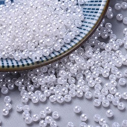 Imitated Pearl Acrylic Beads, Round, White, 3mm, Hole: 1mm, about 3450pcs/50g(X-PACR-3D-1)