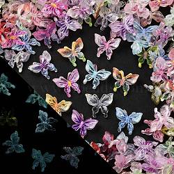 Luminous Resin Decoden Cabochons, Glow in the Dark, Butterfly, Mixed Color, 9x10x3mm(RESI-K036-22)