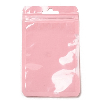 Rectangle Plastic Yin-Yang Zip Lock Bags, Resealable Packaging Bags, Self Seal Bag, Pearl Pink, 13x8x0.02cm, Unilateral Thickness: 2.5 Mil(0.065mm)