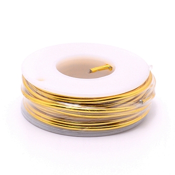 Round Aluminum Wire, with Spool, Gold, 12 Gauge, 2mm, 5.8m/roll