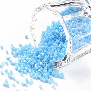 TOHO Hexagon Beads, Japanese Seed Beads, 15/0 Two Cut Glass Seed Beads, (43) Opaque Blue Turquoise, 15/0, 1.5x1.5x1.5mm, Hole: 0.5mm, about 170000pcs/bag