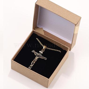 Cross Pendant Necklace with Jesus Crucifix Religious Necklace Sacrosanct Charm Neck Chain Jewelry Gift for Birthday Easter Thanksgiving Day(JN1109C)-2