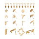 パンダホール ジュエリー 16個 8 スタイルの真鍮のスタッド イヤリングの所見(DIY-PJ0001-36)-2