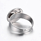Componentes de anillos de dedo de 304 acero inoxidable ajustables(STAS-G187-01P-12mm)-2