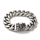 304 Stainless Steel Skull Cuban Link Chain Bracelets for Women Men(BJEW-Q341-05D-AS)-1