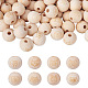 Cheriswelry 80pcs 8 styles perles européennes en bois naturel non fini(WOOD-CW0001-04)-1