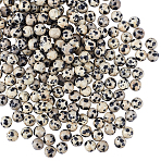 Natural Dalmatian Jasper Stone Bead Strands, Round, 6mm, Hole: 1mm, about 63pcs/Strand, 14.9 inch, 5 strands/box(G-OC0001-56)