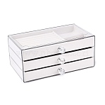 3-Tier PET Plastic Jewelry Storage Drawer Boxes, Rectangle, Linen, 13.5x23.5x10.5cm(CON-N016-05A)