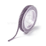 Electrophoresis Brass Rhinestone Strass Chains, Rhinestone Cup Chains, with Spool, Medium Purple, 2~2.1mm, about 4.27 Feet(1.3m)/Roll(CHC-YW0001-05C)