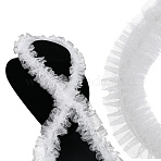 5Yards Lace Trim, Polyester Lace Ribbon Edge Trimmings, for Sewing and Bridal Wedding Decoration, White, 1-5/8~2 inch(40~50mm), 5yards/set(OCOR-CY0001-99B)