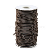 Round Elastic Cord, with Fibre Outside and Rubber Inside, Saddle Brown, 2mm, about 76.55 yards(70m)/roll(EC-R032-2mm-03)