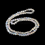 AB Color Plated Electroplate Transparent Glass Beads Strands, Heart, Clear AB, 5.5x6x4mm, Hole: 0.9mm, about 110pcs/strand, 23.23 inch(59cm)(X-EGLA-G037-09A-AB01)