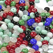 Opaque & Transparent Colours Glass Seed Beads, Donut, Mixed Color, 8x5mm, Hole: 1.6mm, about 957pcs/pound(SEED-C001-03A-01)