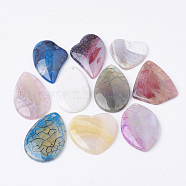 Natural Brazilian Agate Pendants, Dyed, Mixed Shapes, Mixed Color, 45~57x38~48x7mm, Hole: 1.5mm(G-S295-06)