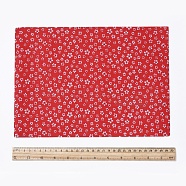 Floral Pattern Printed A4 Polyester Fabric Sheets, Self-adhesive Fabric, for Garment Accessories, Red, 30x21.5x0.03cm(DIY-WH0158-63A-08)