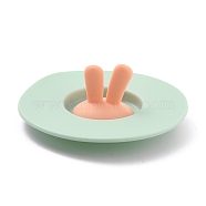 Silicone Cup Lids, Rabbit Ear Tea Cup Covers, Anti-Dust Airtight Seal For Mugs, Dark Sea Green, 100x35mm(AJEW-P089-01C)