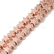 Electroplated Synthetic Non-magnetic Hematite Beads Strands, Star, Rose Gold Plated, 4x4.5x2~2.5mm, Hole: 0.7mm, about 107pcs/strand, 15.75''(40cm)(G-I364-A01-RG)