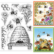 PVC Plastic Stamps, for DIY Scrapbooking, Photo Album Decorative, Cards Making, Stamp Sheets, Hive Pattern, 16x11x0.3cm(DIY-WH0167-57-0357)