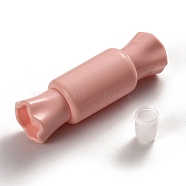 Candy Shape Plastic Refillable Lip Balm Tube Containers, Empty Lip Gloss Tubes with Brush, Pink, 7.65x2.25cm(MRMJ-WH0060-17)