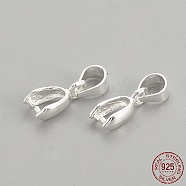 925 Sterling Silver Pendants, Ice Pick & Pinch Bails, with 925 Stamp, Silver, 13.5mm, Hole: 4mm, Pin: 0.5mm(X-STER-S002-69)