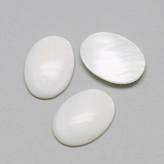 Freshwater Shell Cabochons, Oval, Seashell Color, 17~18x13x3~4mm(SSHEL-R042-27)