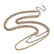 304 Stainless Steel Multi Layered Rope Chain Necklaces, Chainmaille Weaves Jewelry, Mixed Color, 17.91 inch(45.5cm)(NJEW-H043-13MC)