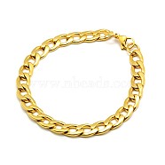 304 Stainless Steel Curb Chain/Twisted Chain Bracelets, with Lobster Claw Clasps, Golden, 8-1/4 inch(210mm), 8mm(STAS-A028-B125G)