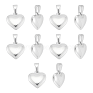 10Pcs 304 Stainless Steel Pendants, Puffed Heart, Stainless Steel Color, 16x16x5mm, Hole: 7x4mm(STAS-UN0053-24)