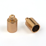 Ion Plating(IP) 304 Stainless Steel Cord Ends, End Caps, Golden, 9x5mm, Hole: 2mm, Inner Diameter: 4mm(X-STAS-M242-09)