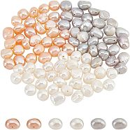 Natural Cultured Freshwater Pearl Beads Strands, Round, Antique White, 7.5~8x7~9mm, Hole: 0.7mm, about 23~24pcs/strand, 7.09 inch(18cm)(PEAR-NB0001-07)