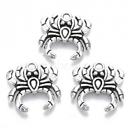 Tibetan Style Alloy Pendants, Lead Free & Cadmium Free, Spider, Antique Silver, 18.5x18x2.5mm, Hole: 2mm, about 290pcs/500g(TIBE-N010-02AS-RS)