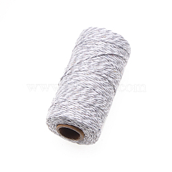 Cotton String Threads for Crafts Knitting Making, Gainsboro, 2mm, about 109.36 Yards(100m)/Roll(KNIT-PW0001-02E)